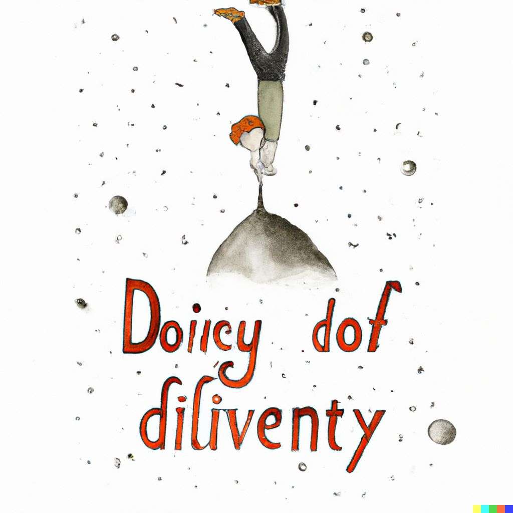 the discovery of gravity, greeting card illustration